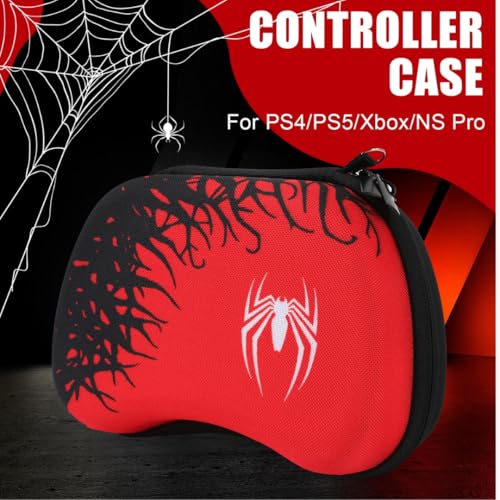 Image of TMG Carry Case Travel Organizer Compatible with PS5 /PS4, Xbox One /Series X|S, Nintendo Switch Pro & Other Controllers - Hard EVA Shockproof Storage Bag with Handle & Zipper Pocket. Spider-M-A-N