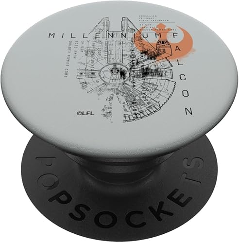 Star Wars Millennium Falcon Schematic PopSockets PopGrip agarre intercambiable para teléfonos y tabletas