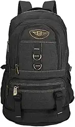 Mochila Lona De Camping Reforçada Viagem Motociclista 50l 3005 (Preto)