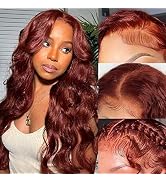 Aaliweya Reddish Brown Lace Front Wigs Human Hair 30inch Aubrun 13x4 Body Wave HD Lace Frontal Wi...