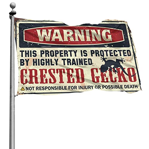Drapeau de jardin bizarres de 152x244 cm avec visuel de gecko haute tenue
