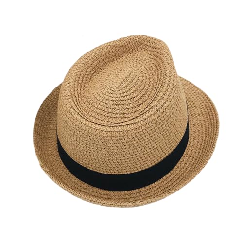 Boys Girls Western Cowboy Hat Kids Summer Sun Straw Fedora Hat Mexican Cowgirl Newsboy Sunblock Wide Brim Top Cap3
