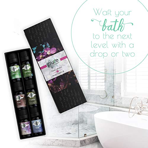 Premium Grade Floral Fragrance Oil Set - Rose, Violet, Jasmine, Freesia, Lilac, Gardenia - Set Of 6 Floral Fragrance Oils 10Ml #TOP3