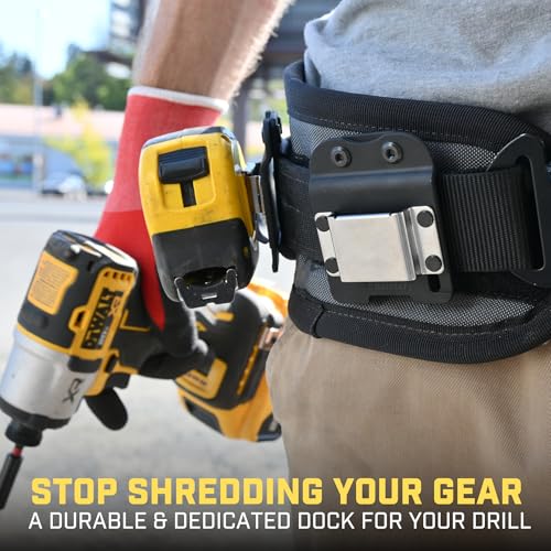 Holstery DriverMaster | Clip-On Tool Belt Drill Holder - Simple Hook Holster for Cordless Drill, Impact, Nailer, Tape Measure, or Any Tools with Hanger Clips by Holstery - Used condition - Image 6