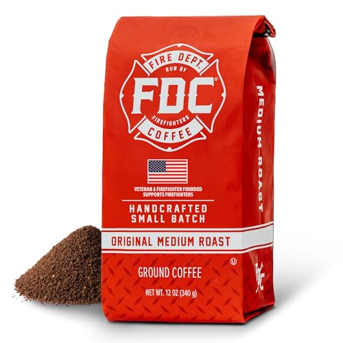 Fire Department Coffee - Gives Back to Firefighters - Balanced & Smooth Original Medium Roast Ground Coffee - Roasted in the USA - Veteran Owned -12 oz