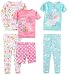 Simple Joys by Carter's Toddler Girls' 6-Piece Snug Fit Cotton Pajamas, Bunny/Animals Green, 4T