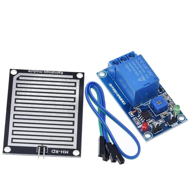 Robomalls™ 12V Rain Weather Humidity Sensor Relay Control Module Kit for DIY | 1 Piece Raindrop Module 1 Piece Relay Module 1 Piece Line (pack of 1)-image-21