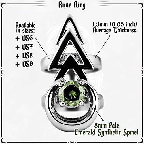 Rune Ring By Rogue+Wolf Gothic Y2K Jewelry Emo Goth Accessories, Cool Boho Alt Knuckle Chunky Ring Aesthetics, Punk Grunge Anime Indie Kawaii Occult Decor Wicca Witch Supplies, Cute Funky Midi Trendy Stainless Steel Rings For Women (Us8) #TOP6