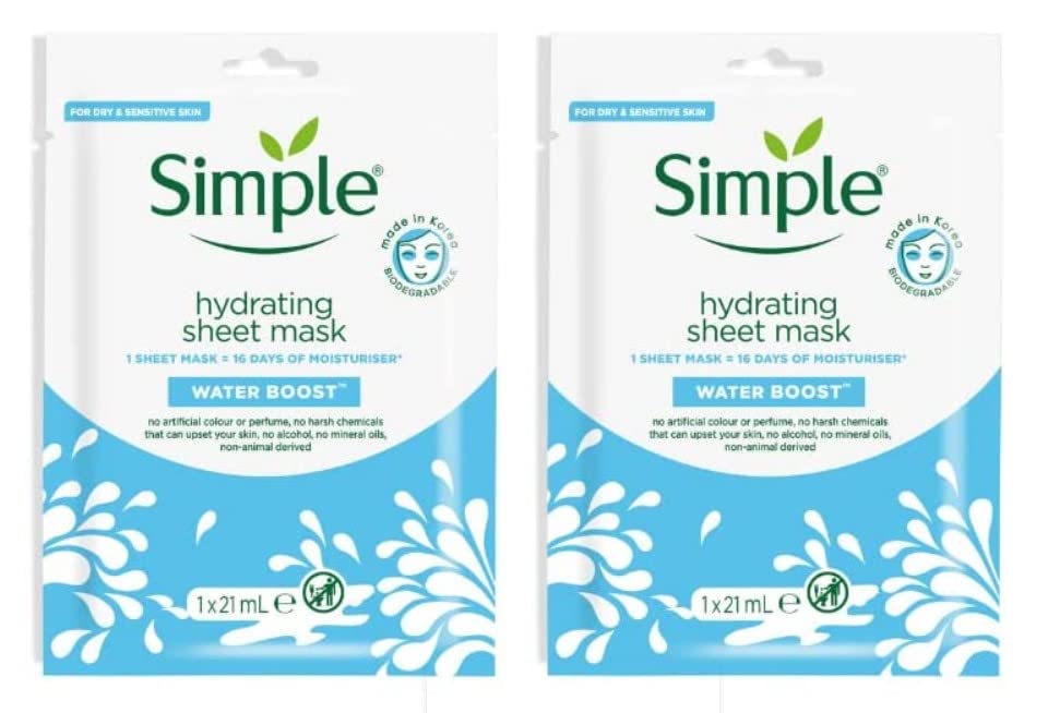 Simple Water Boost Sheet Mask 2 pack