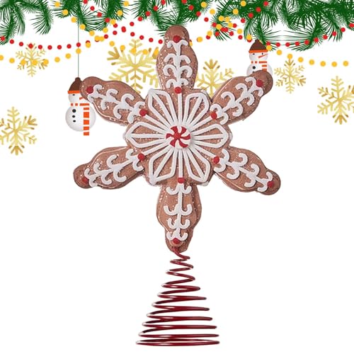 Jiimhte Tree Topper | Decorative Gingerbread Man Wood Top Decor for Tree,Christmas Home Decoration for Indoor Outdoor Dining Tables Porch Fireplaces Garden Backyard Yard