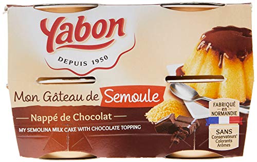 YABON - Pastel de sémola de chocolate Yabon - 4 x 125 g