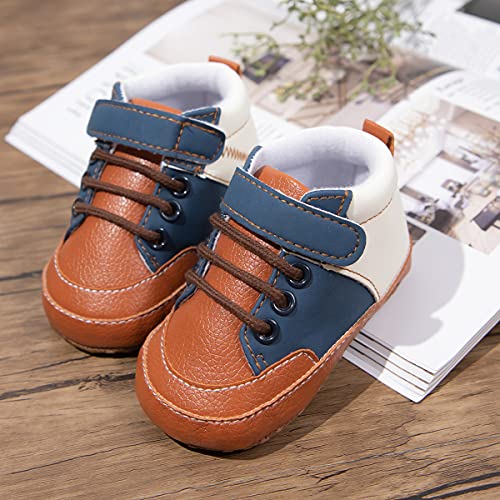 Babelvit Infant Baby Boy Girl Pu Leather Soft Nonslip Sole Casual Sneakers High Top Lace Up Toddler Unisex Ankle Boots Shoes Newborn Prewalker First Baby Walking Crib Shoes #TOP1