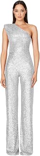 Aelidiya Sequin Off Shoulder Sleeveless Jumpsuits Sparkly Sequin Rompers High Waisted Wide Leg Pants Suit