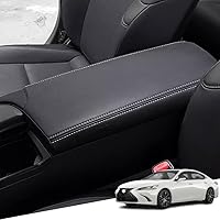 Vista 49 de Funda de cuero para consola central, funda protectora para reposabrazos, accesorios (negro con costuras blancas) para Mazda CX-5/CX5 2017 2018 2019