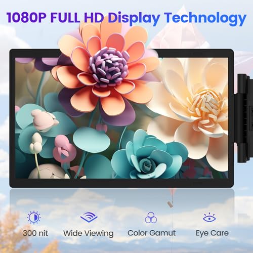 Image of Azeyou 15.6 inch Triple Laptop Screen Extender - FHD 1080P Portable Monitor & Gaming Monitor, USB-C /HDMI Plug & Play Second External Monitor for 14 inch-17 inch Laptops, PC, Mac, Phone