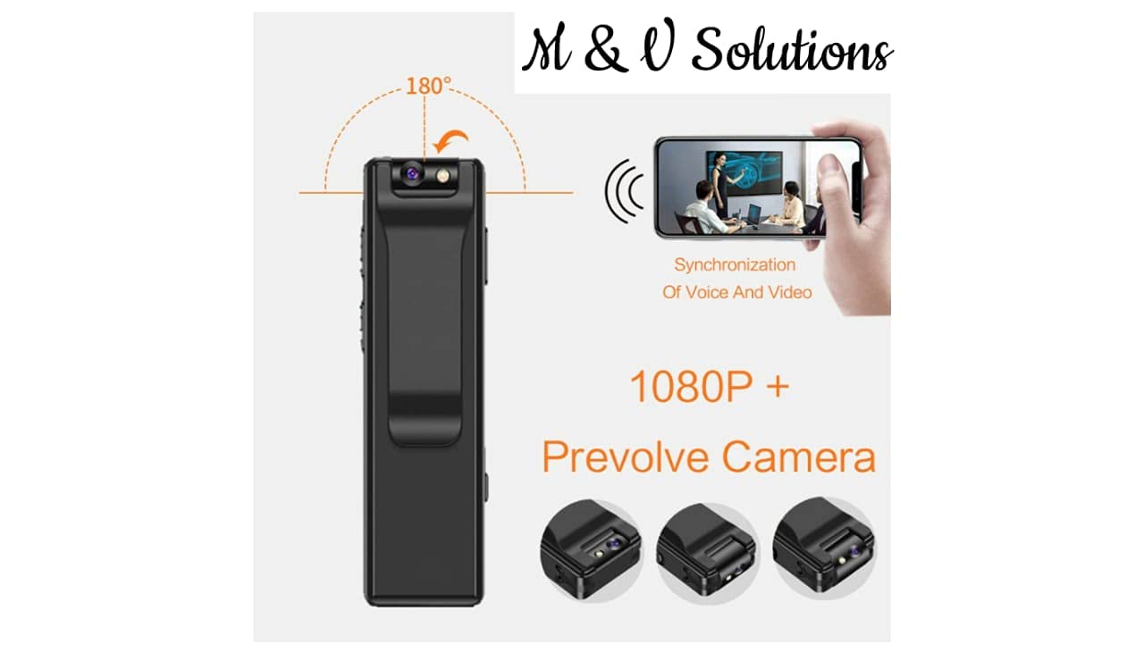 M&V Solutions Full hd 1080P Wearable Body Small Security Camera 6 515c3jJLCGS. SL1280