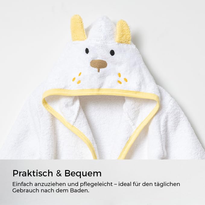 Albornoz para bebé con diseño de jirafa, 100% algodón, suave, absorbente y agradable al tacto, para recién nacidos y niños pequeños