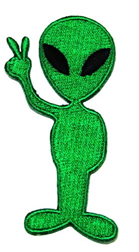Hho Green Alien Cartoon Patch Embroidered Diy Patches, Cute Applique Sew Iron On Kids Craft Patch For Bags Jackets Jeans Clothes #TOP15