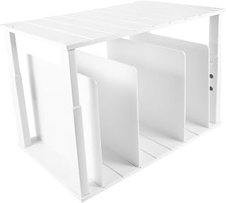 Multi Functional Bag Storage Rack Adjustable Dividers White | ABS Build, Anti Slip Edges, Smooth round Finish, Closet Shelf Separator for Handbags and Purses