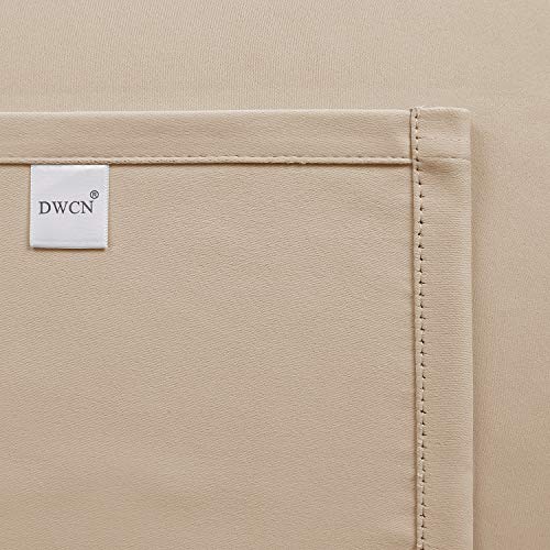 Image of DWCN Beige Curtains for Bedroom, Thermal Room Darkening Curtains for Living Room - W52 x L45 Inch Length, Set of 2