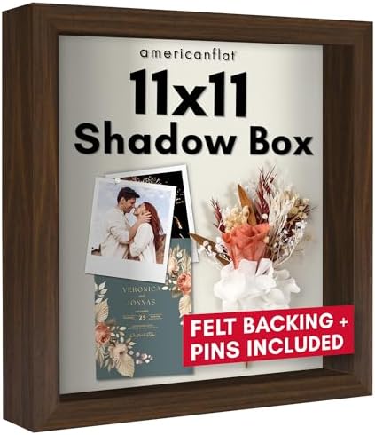 Americanflat 11x11 Shadow Box Frame with Shatter-Resistant Glass ...