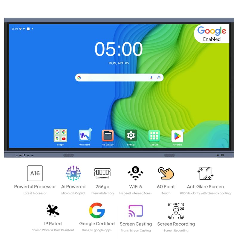 Image of BIG VUE Pro 86 Inch Android 14 Interactive Flat Panel Digital Board with Stand, 8 GB RAM 128 GB ROM, Ai-Copilot, Multitouch Screen Display for Teaching & Office Use