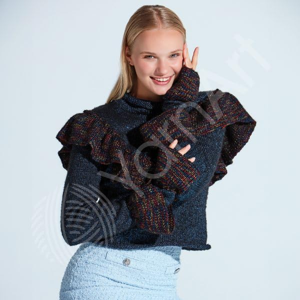 Image of YarnArt Melody Variegated Chainette - Metallic Sheen Fiber for Knitting, Crochet & Embroidery, 100g (3.5 oz) Skein, 230m (251 yd), Premium Blend of 70% Polyamide 21% Acrylic 9% Wool (907)