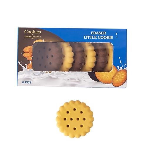 かわいい クッキー型 消しゴム 6枚 箱入り ビスケット お菓子 文房具 可愛い文房具 文具 アクセサリー 小学生 中学生 高校生 大学生 よく消える バラエティー 消しゴム ペン プレゼント