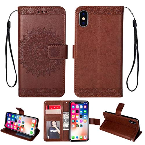 Jingcheng Caja del teléfono móvil Funda de Cuero para Huawei Y6 2019