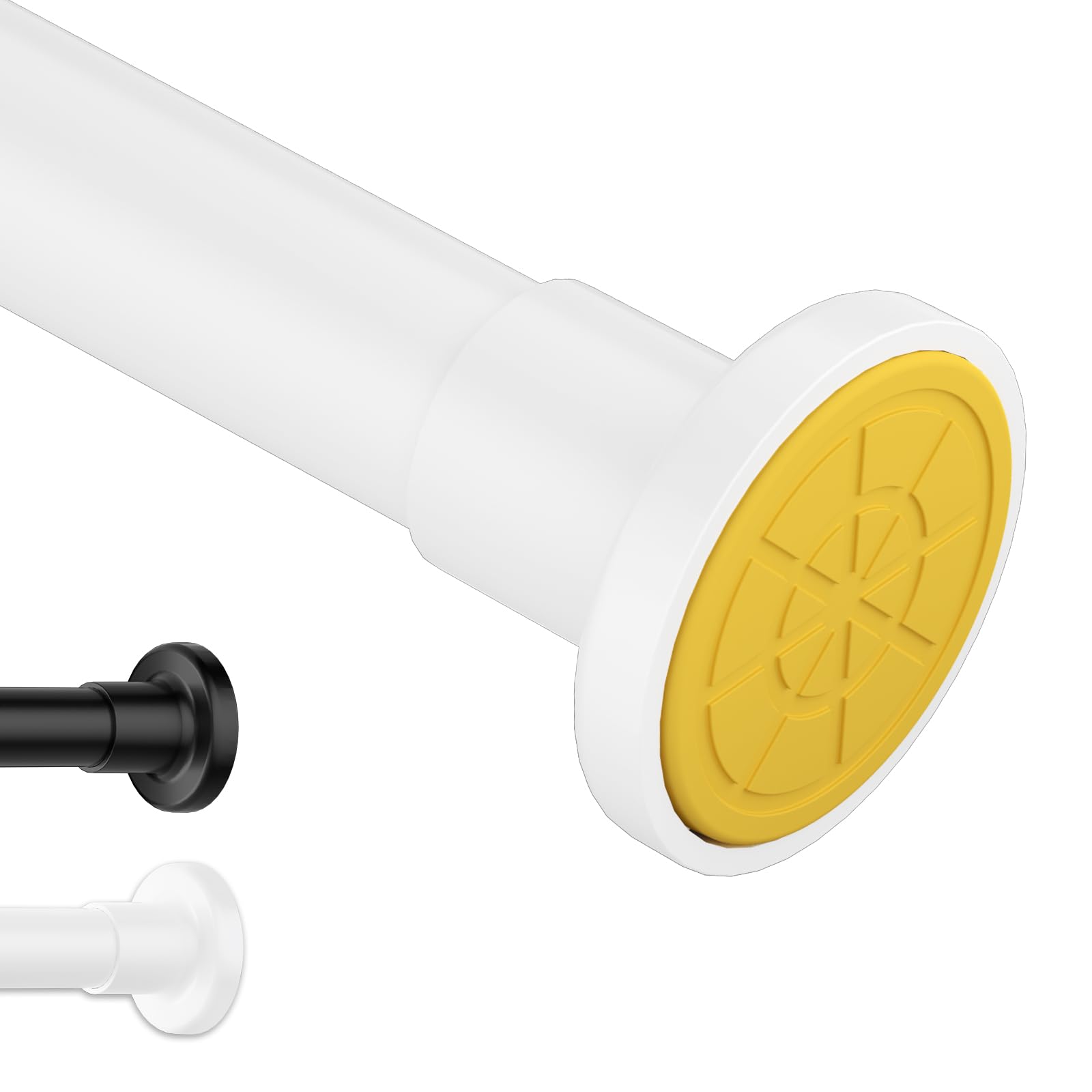 White Shower Curtain Rods No Drilling,1 Inch Diameter Adjustable Tension Rods for Windows 31 to 80 Inch,Shower Rod for Bathroom,Closet Rod,No Rust