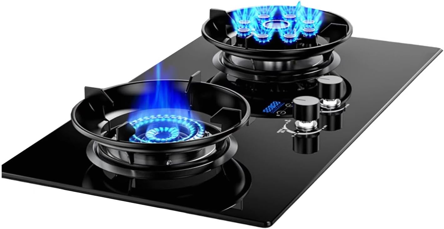 Estufa de Gas Empotrable con 2 Quemadores y Temporizador