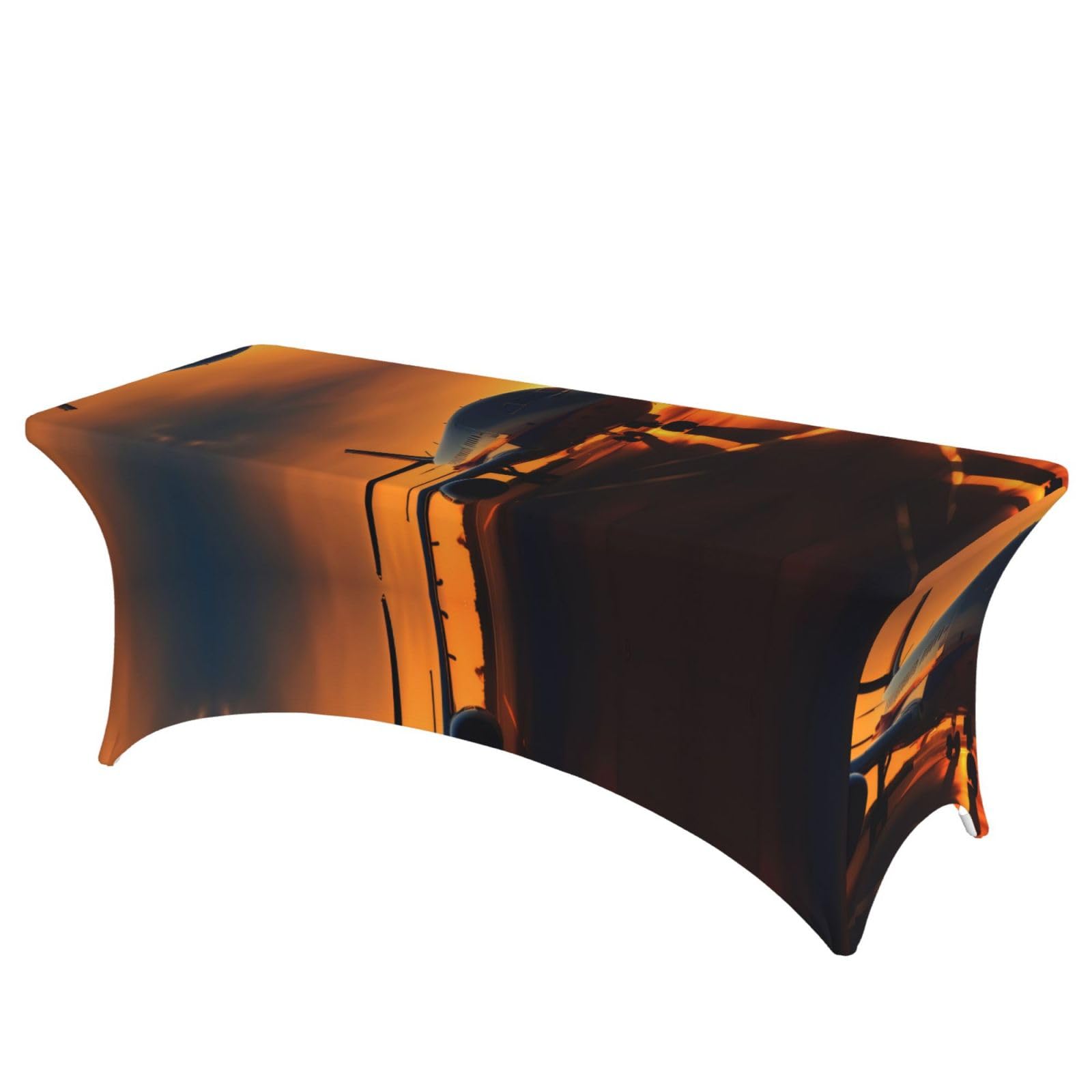 Housse de table extensible 1,8m EdWal imprimé avion au coucher du soleil