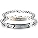 Flongo Men's Womens 2PCS "Keep me in your heart" Couples Stainless Steel Matching Identification Love Valentine Engagement Promise Gift Link Bracelet, Christmas Wedding Keep Me In Your Heart Bracelet