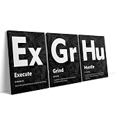Motivational Wall Art Grind Hustle Execute Wall Art Motivational Canvas Wall Decor Positive Quote...