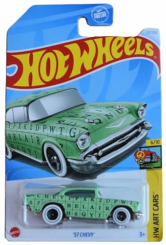 Hot Wheels '57 Chevy verde 1:64 miniatura 1