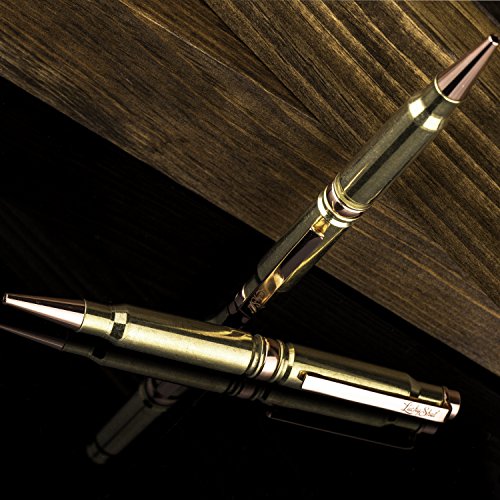 Lucky Shot 308 Caliber Twist Pen | Once Fired Bullet Round | Refillable | Brass From #TOP2