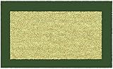 IDMAT Tapis Coco Blanchi 40x70 cm épaisseur 15 mm Bord Kaki, Blanc