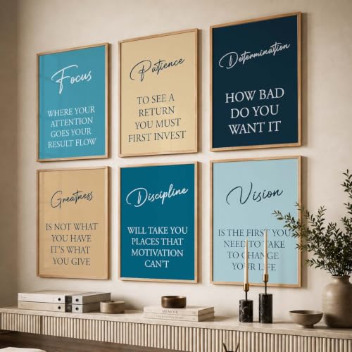 Image of kotart Quote wall Paintings with Frame for Home Decoration - Painting Living Room Bedroom Office hanging frames Set of 6 Multicolo (19X25 Inch, E)