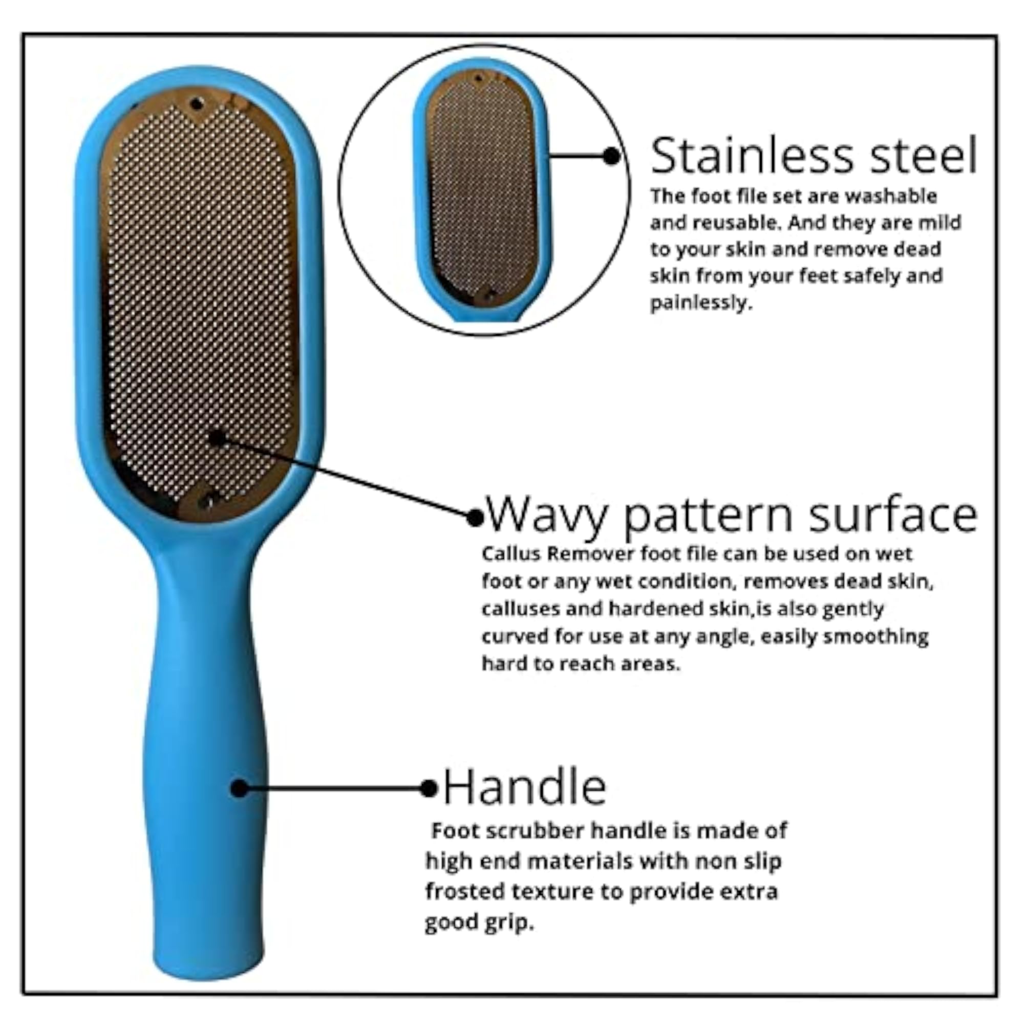 Plastic Foot Scrubber for Dead Skin & Callus Removal