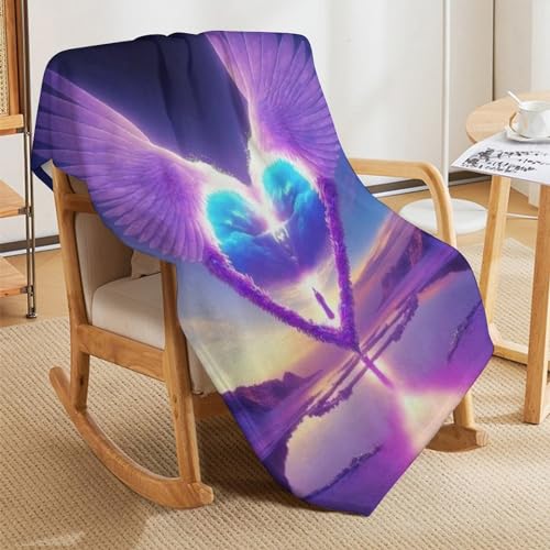 Manta de forro polar mullida con alas 3D manta gruesa y acogedora de 140x180 cm para cama 5