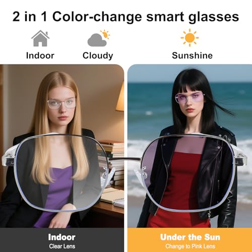 Image of 2026 AI Smart Glasses, Real-Time Translation, Photochromic Lenses | Bluetooth 5.4 Touch Control Voice Assistant Open-Ear Music & Hands-Free Calls Lightweight Design Travel Meet Work Business