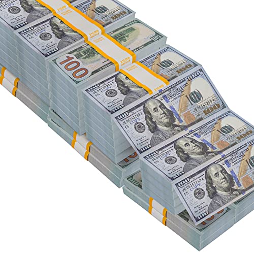 UsdAroundYou 400Pcs Prop Money,Fake Money That Looks Real, Prop Money 100 Dollar Bills Realistic, Full Print 2 Sided Play Money 100 Dollar Bills for Movies, TV, Music Videos