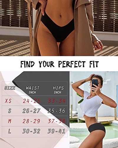 Image of Women's Seamless Bikini Panties Soft Stretch Invisibles Briefs No Show Hipster Underwear cheeky 9 pack XS-L