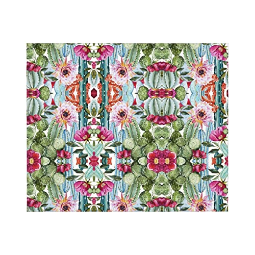 Couverture flanelle rose motif cactus en microfibre douce - 3