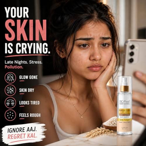 Image of BIOFRESH Pure Herbal Korean Glass Rice Water Skin Toner - 100Ml with Niacinamide, Brightening & Hydrating Toner for Glowing, Smooth & Radiant Skin, Paraben-Free, Suitable for All Skin Types (Pack of 2)