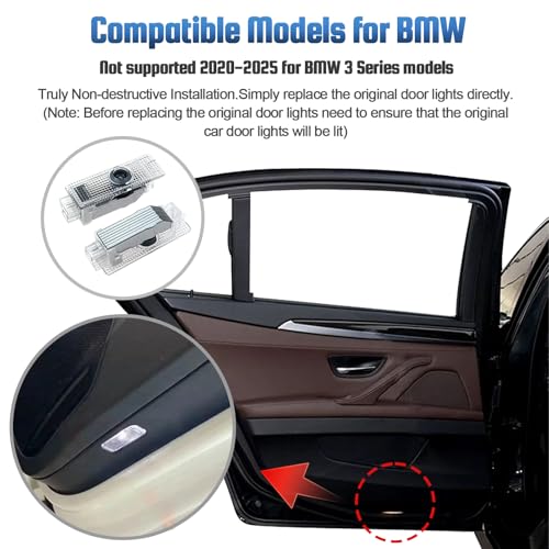 Proyector Logo Luz de Puerta para Auto BMW LED 4 Piezas miniatura 2