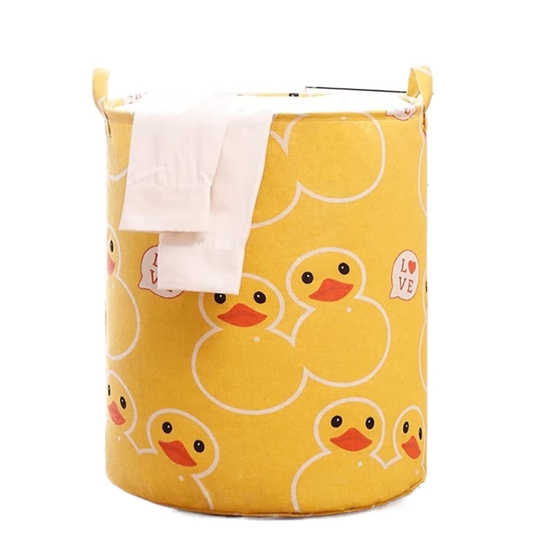 Laundry Basket Hamper Collapsible Laundry Basket,Cotton Linen Hamper Printing Household Organizer For Spaces(D)