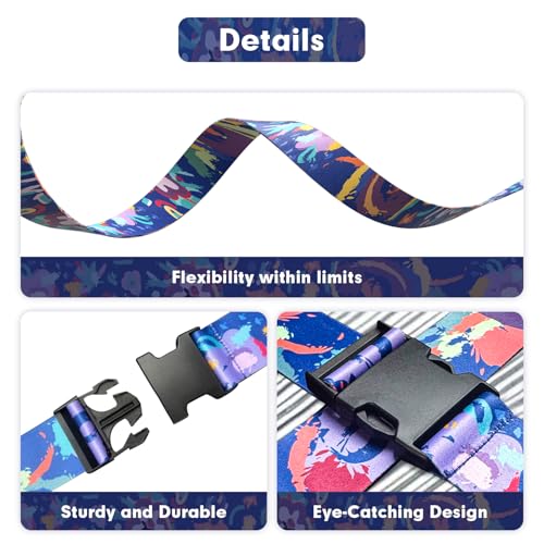 Image of Luggage Straps for Suitcases, Eye-catching Suitcase Strap, Adjustable Travel Belt Accessories Luggage Connector Identifiers Over Handle with Buckle,Suitcase Straps to Hold Suitcases Together (Blue)