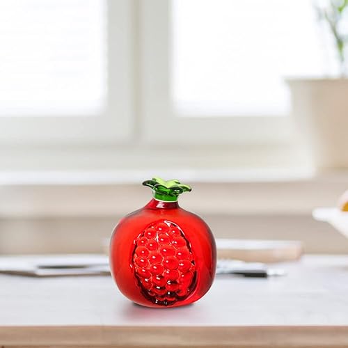 Miniatura 3 de JOONOR Adorno decorativo de estatua de granada de cristal, figura de cristal de fruta artificial, pisapapeles de mesa, adorno de cristal para