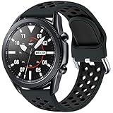 【Kompatibles Modell】 Das Ersatzarmband aus weichem Silikon ist kompatibel mit dem Samsung Galaxy Watch 46mm Armband/Galaxy Watch 3 45 mm (2020)/Samsung Gear S3 Frontier Armband/Huawei Watch GT Armband/TICWATCH Pro Smartwatch Armband und jeder 22 mm lugs uhr. HINWEIS: Smartwatch ist NICHT im Lieferumfang enthalten. Dieses Ersatzarmband passt NUR für 22-mm-Uhren. Bitte messen Sie Ihre Uhrenösen vor der Bestellung